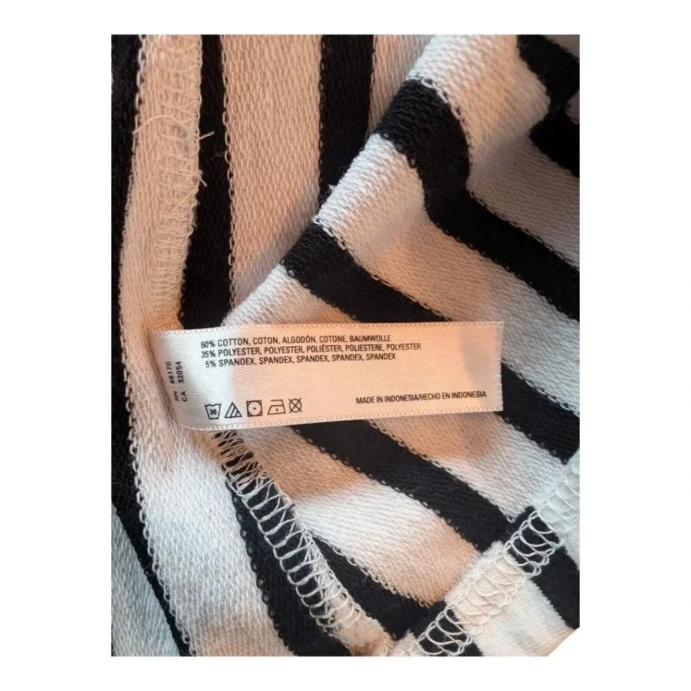 Anthropologie Saturday Sunday Striped Dress, Fit and Flare, Black & White, Sz L - Picture 6 of 11